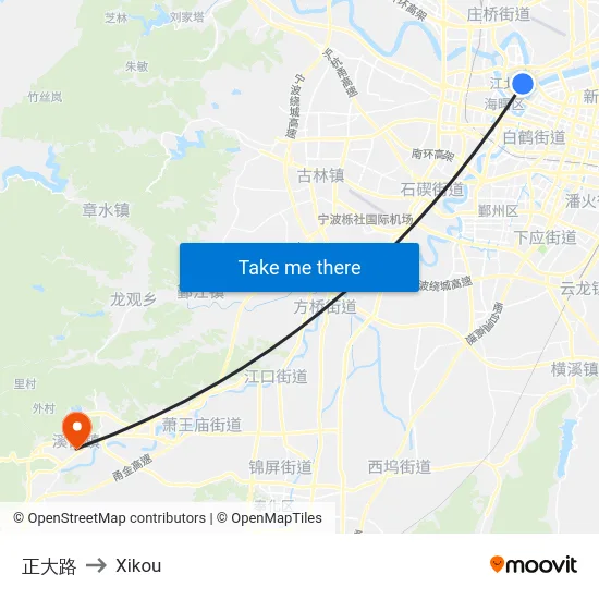 正大路 to Xikou map