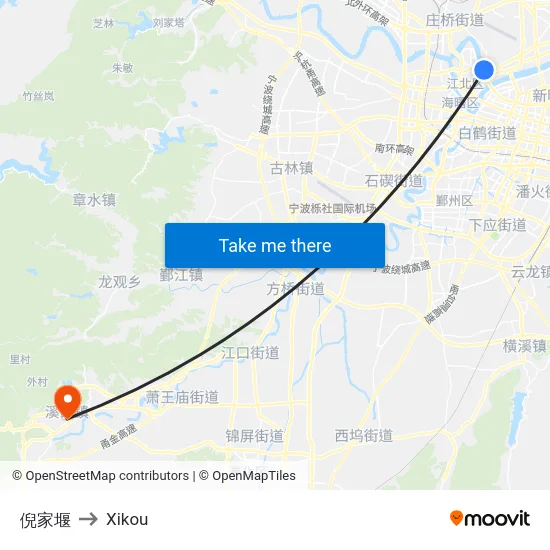 倪家堰 to Xikou map
