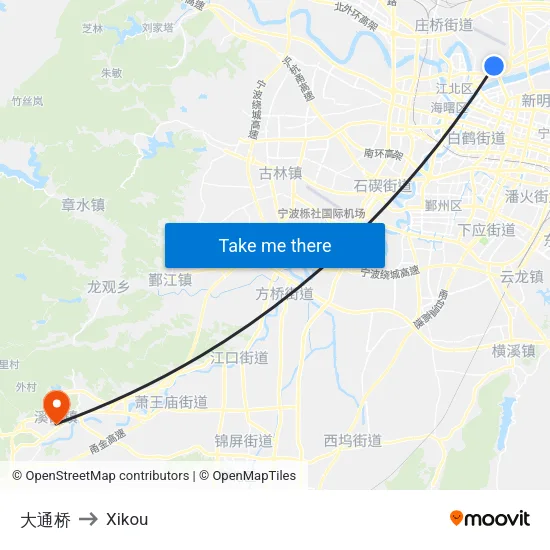 大通桥 to Xikou map