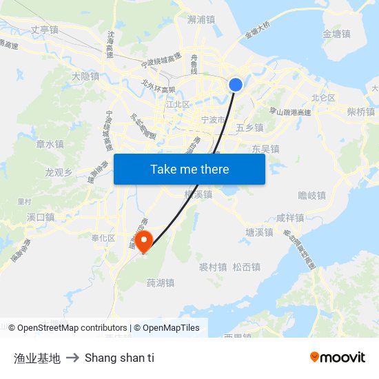 渔业基地 to Shang shan ti map