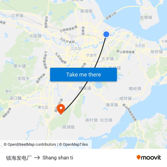 镇海发电厂 to Shang shan ti map