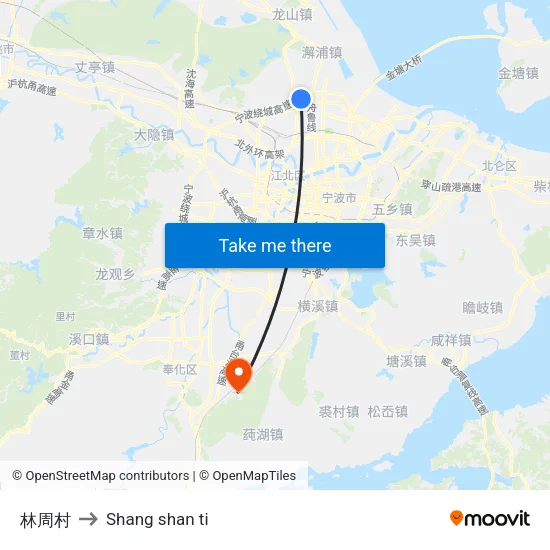 Lin Zhou Village to Shang Shan Ti map