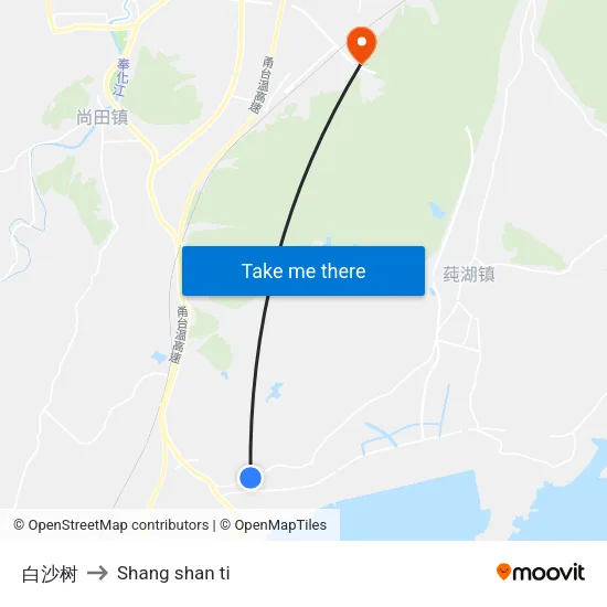 白沙树 to Shang shan ti map