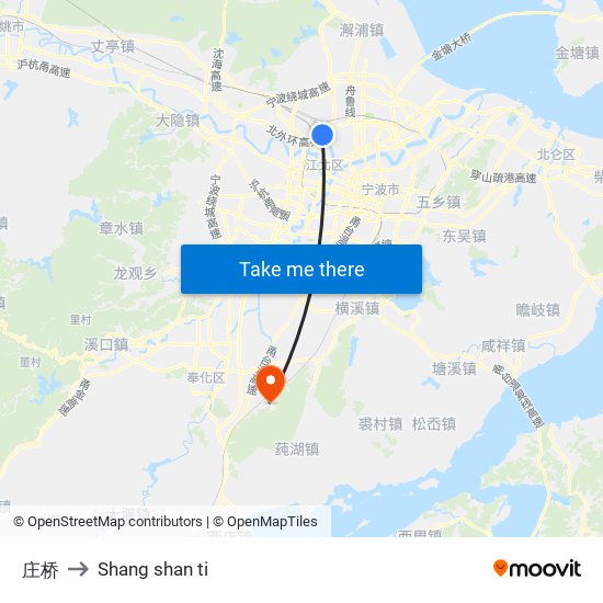 庄桥 to Shang shan ti map