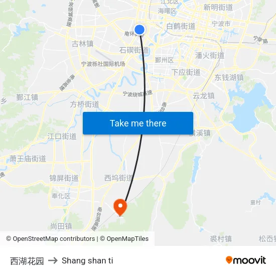 West Lake Garden to Shang Shan Ti map