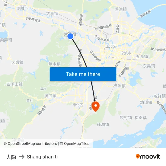 Dayin to Shang Shan Ti map