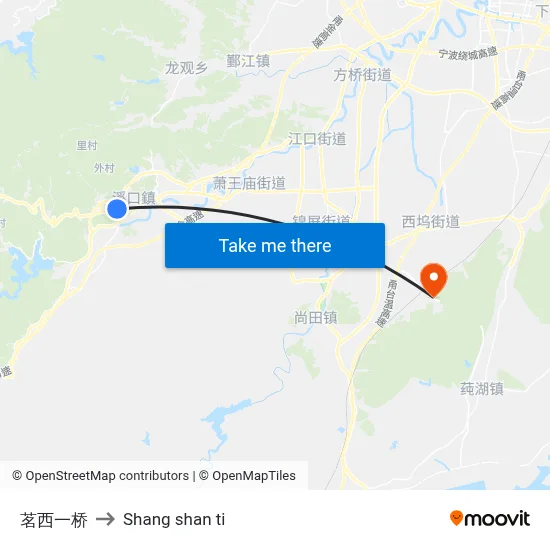 Mingxi First Bridge to Shang Shan Ti map