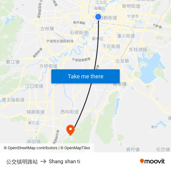 公交镇明路站 to Shang shan ti map