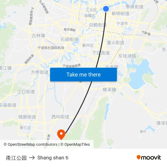 甬江公园 to Shang shan ti map