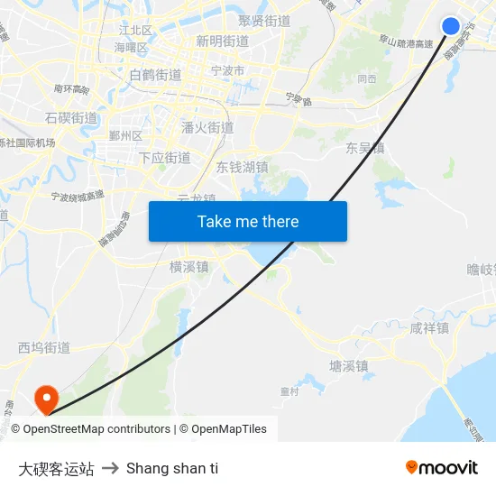 大碶客运站 to Shang shan ti map