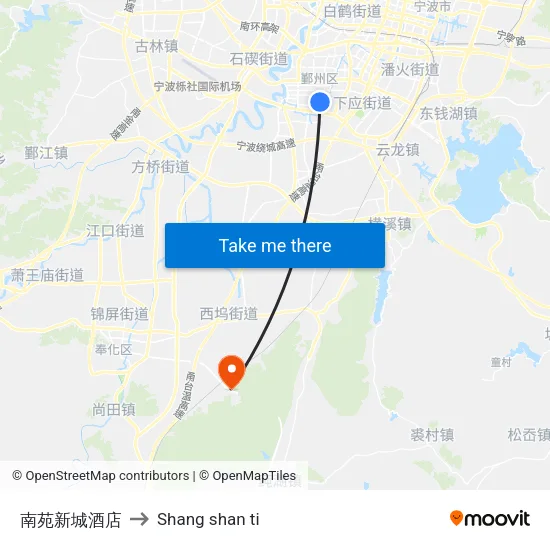 Nanyuan New City Hotel to Shang Shan Ti map