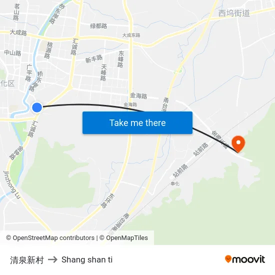 清泉新村 to Shang shan ti map