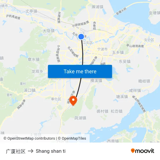 广厦社区 to Shang shan ti map