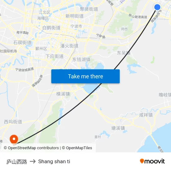 Lushan West Road to Shang Shan Ti map