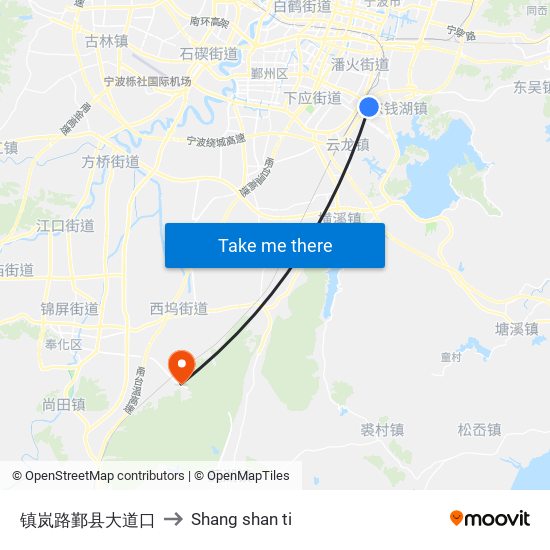 镇岚路鄞县大道口 to Shang shan ti map