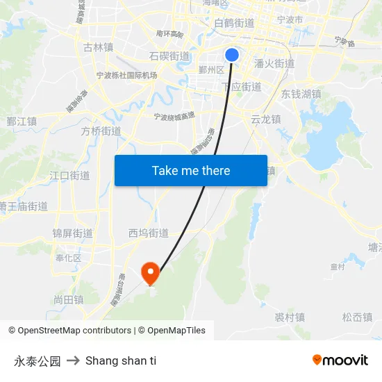 Yongtai Park to Shang Shan Ti map