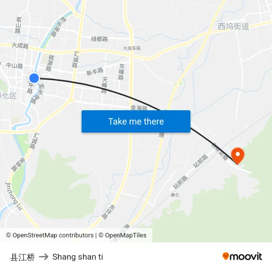 Xianjiang Bridge to Shang Shan Ti map