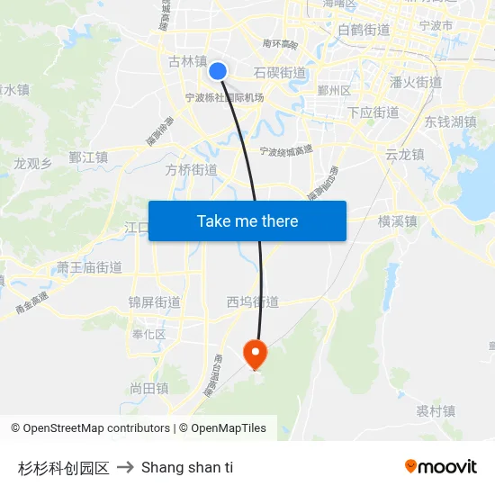Shanshan Science Park to Shang Shan Ti map