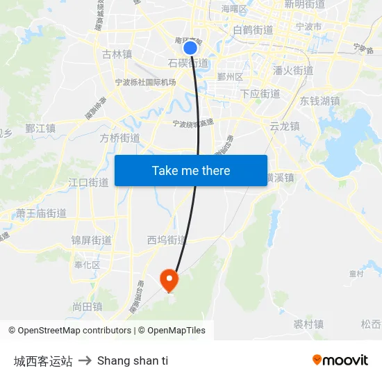 Chengxi Bus Station to Shang Shan Ti map