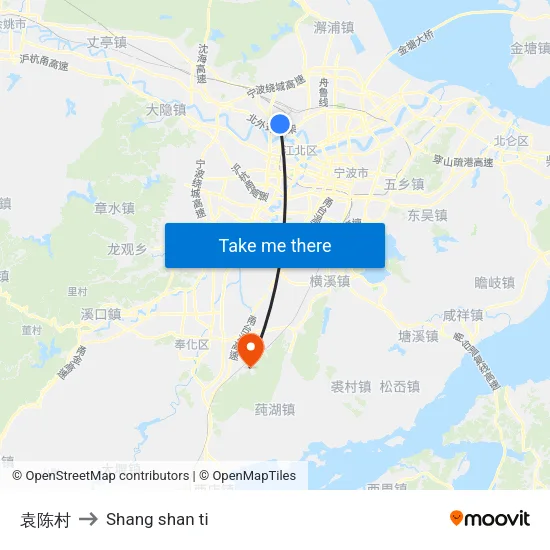 袁陈村 to Shang shan ti map