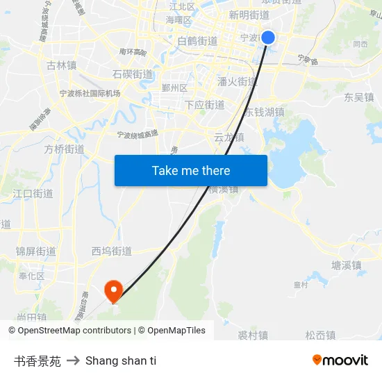 Shuxiang Garden to Shang Shan Ti map