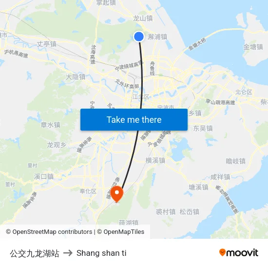 Public Transit Jiulong Lake Station to Shang Shan Ti map