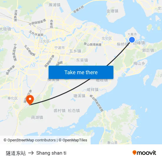 Tunnel East Station to Shang Shan Ti map
