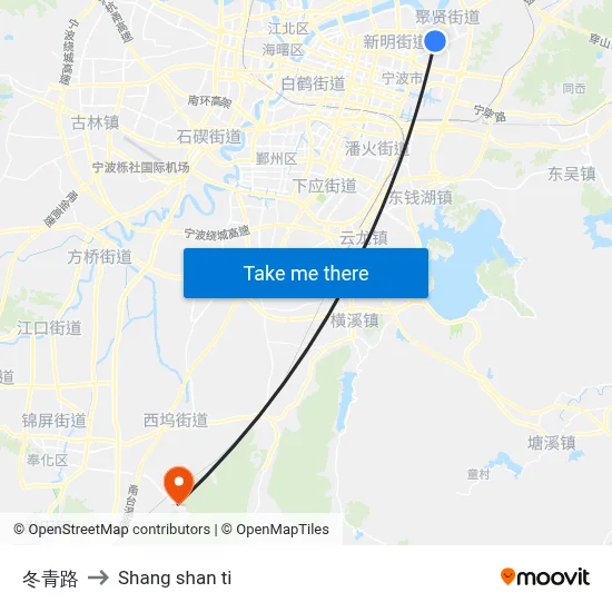 Dongqing Road to Shang Shan Ti map
