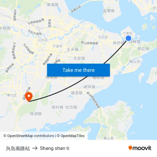 Xingdao South Road Station to Shang Shan Ti map