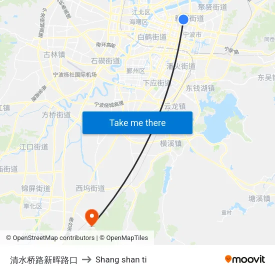 清水桥路新晖路口 to Shang shan ti map