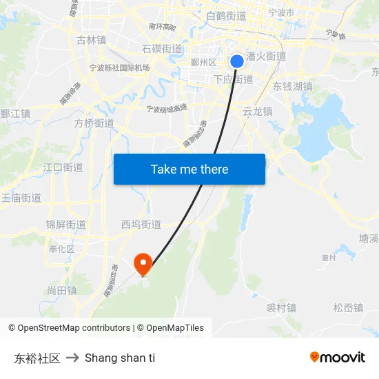 Dongyu Community to Shang Shan Ti map