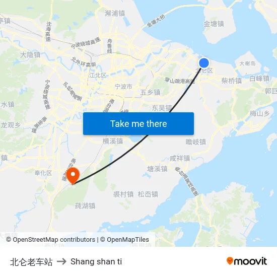 Beilun Old Bus Station to Shang Shan Ti map