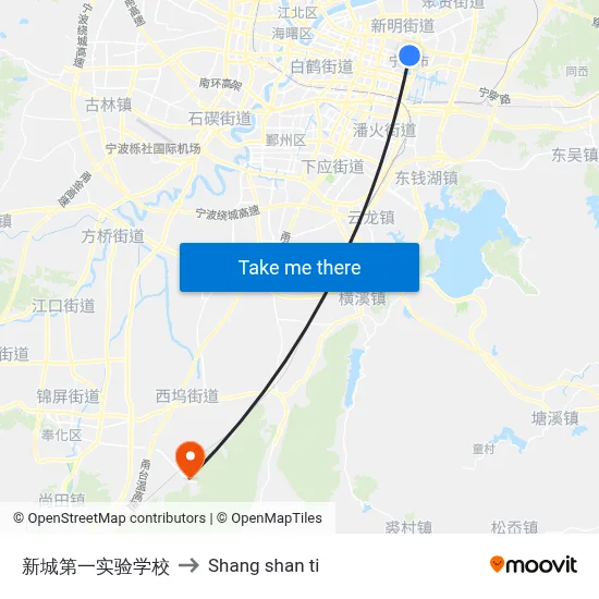 New City First Experimental School to Shang Shan Ti map