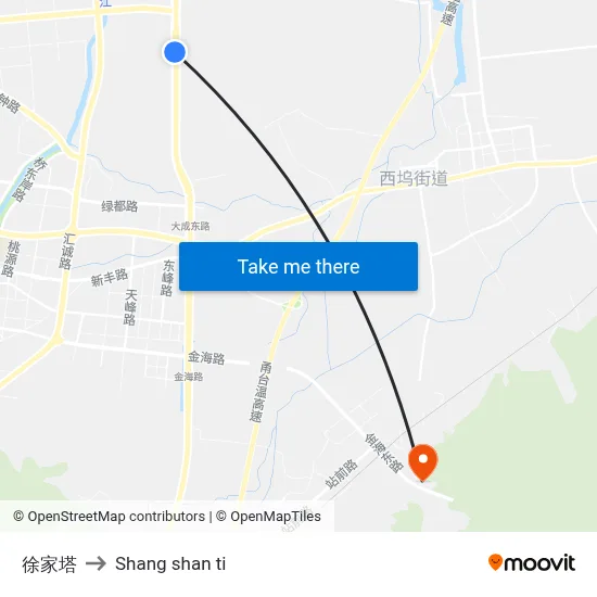 Xujia Tower to Shang Shan Ti map