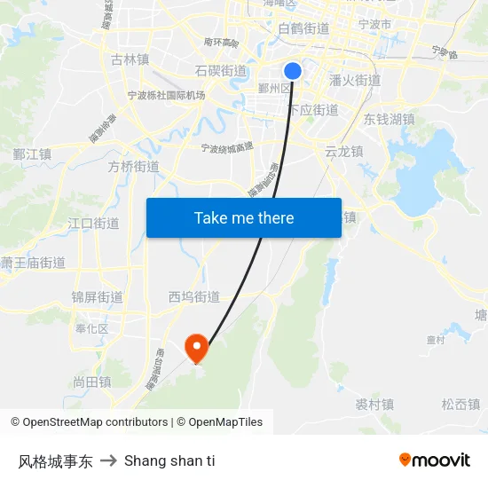 Fengge City East to Shang Shan Ti map
