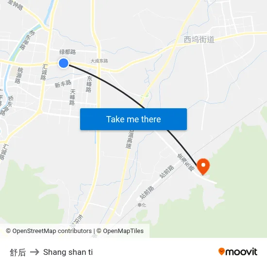 Shu Hou to Shang Shan Ti map