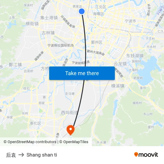 Houyuan to Shang Shan Ti map