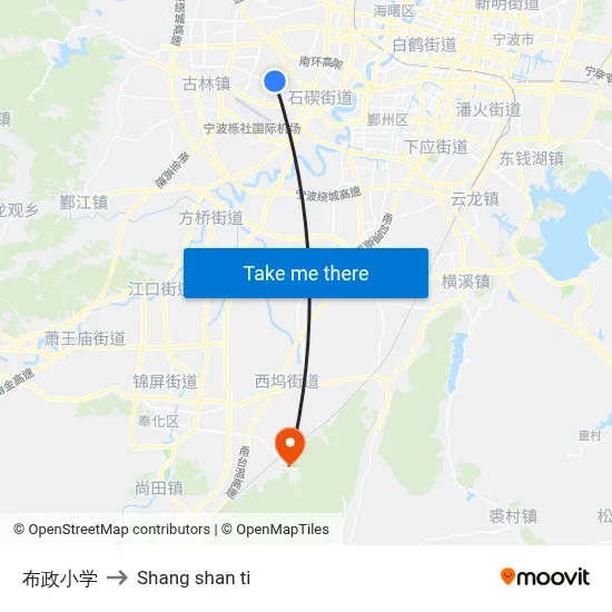 Buzheng Primary School to Shang Shan Ti map