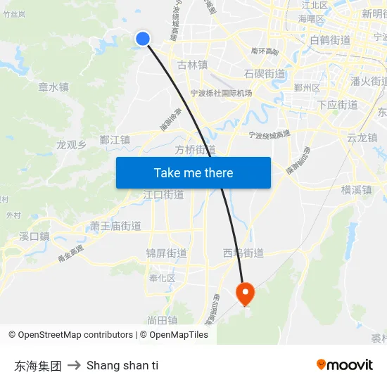 东海集团 to Shang shan ti map
