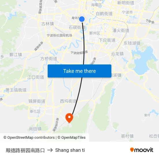 Shunde Road-Liyuan South Road Intersection to Shang Shan Ti map