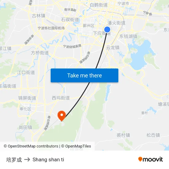 Pei Luocheng to Shang Shan Ti map