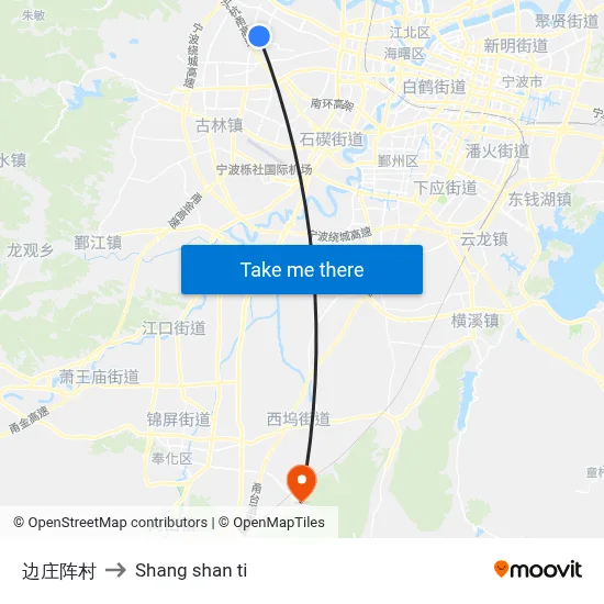 Bianzhuang Zhencun to Shang Shan Ti map