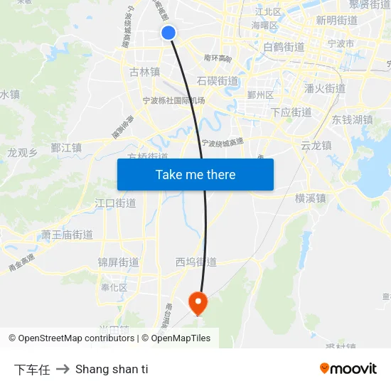 Xiacheren to Shang Shan Ti map
