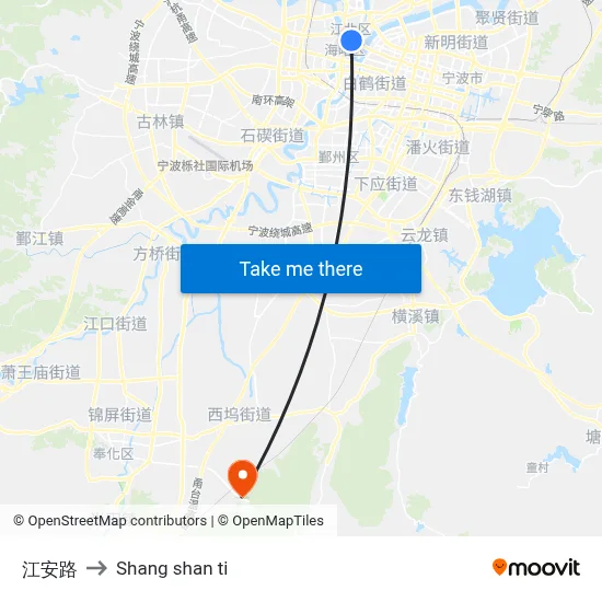 Jiang'an Road to Shang Shan Ti map