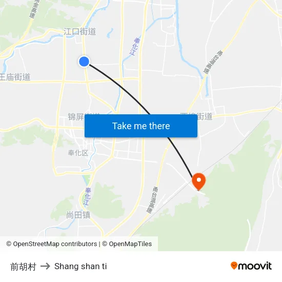 Qianhu Village to Shang Shan Ti map