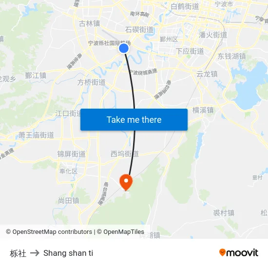 栎社 to Shang shan ti map