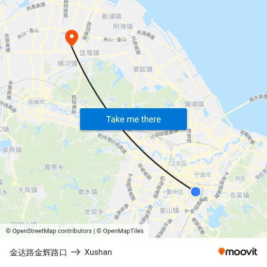 Jinda Road Jinhui Intersection to Xushan map