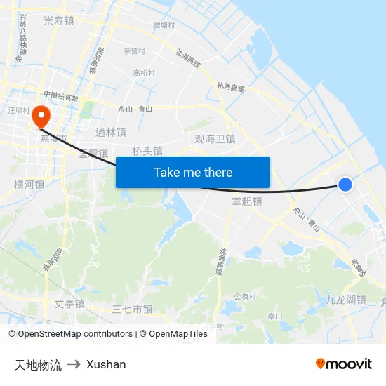 Tiandi Logistics to Xushan map
