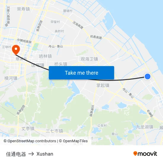 Jiatong Electronics to Xushan map