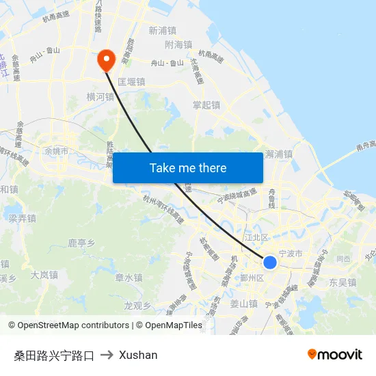 Sangtian Road Xingning Road Intersection to Xushan map